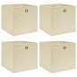 vidaXL Aufbewahrungsboxen 4 Stk. Creme 32x32x32 cm Stoff vidaXL Aufbewahrungsboxen 4 Stk. Creme 32x32x32 cm Stoff