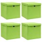 vidaXL Aufbewahrungsboxen mit Deckeln 4 Stk. Grün 32x32x32 cm Stoff vidaXL Aufbewahrungsboxen mit Deckeln 4 Stk. Grün 32x32x32 cm Stoff