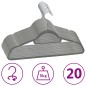 vidaXL 20 Stk. Kleiderbügel-Set Anti-Rutsch Grau Samt vidaXL 20 Stk. Kleiderbügel-Set Anti-Rutsch Grau Samt