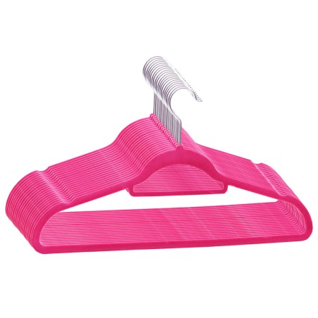 vidaXL 20 Stk. Kleiderbügel-Set Anti-Rutsch Rosa Samt