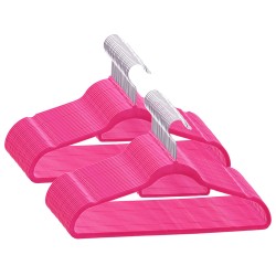 vidaXL 50 Stk. Kleiderbügel-Set Anti-Rutsch Rosa Samt