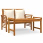 vidaXL 2-tlg. Garten-Lounge-Set mit Cremeweißen Kissen Massivholz vidaXL 2-tlg. Garten-Lounge-Set mit Cremeweißen Kissen Massivholz