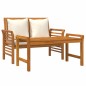 vidaXL 2-tlg. Garten-Lounge-Set mit Cremeweißen Kissen Massivholz vidaXL 2-tlg. Garten-Lounge-Set mit Cremeweißen Kissen Massivholz