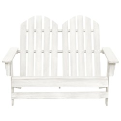 vidaXL 2-Sitzer Adirondack-Gartenbank Massivholz Tanne Weiß