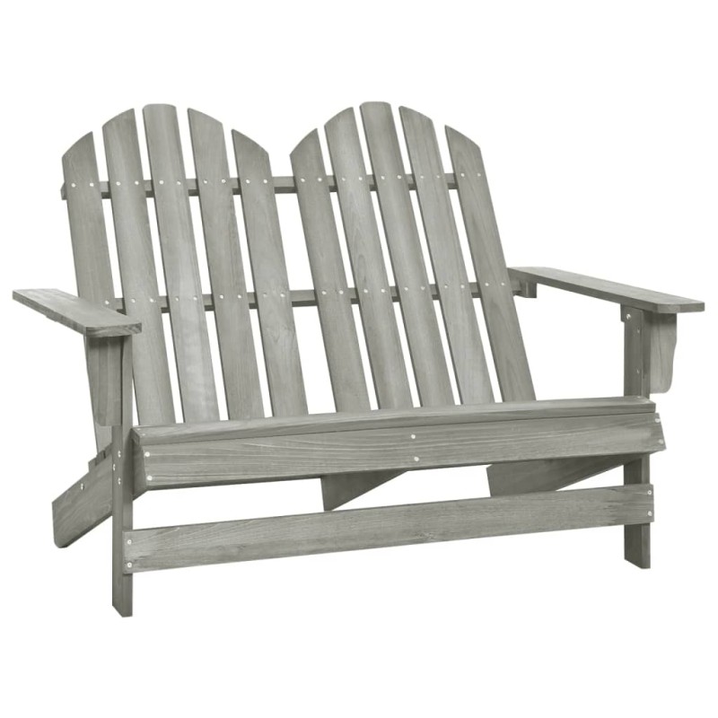 vidaXL Adirondack-Gartenbank 2-Sitzer Massivholz Tanne Grau vidaXL Adirondack-Gartenbank 2-Sitzer Massivholz Tanne Grau