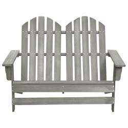 vidaXL Adirondack-Gartenbank 2-Sitzer Massivholz Tanne Grau