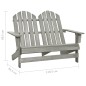 vidaXL Adirondack-Gartenbank 2-Sitzer Massivholz Tanne Grau vidaXL Adirondack-Gartenbank 2-Sitzer Massivholz Tanne Grau