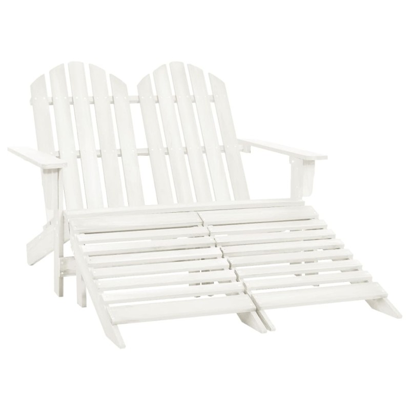 vidaXL Adirondack-Gartenbank 2-Sitzer mit Fußteil Tannenholz Weiß vidaXL Adirondack-Gartenbank 2-Sitzer mit Fußteil Tannenholz Weiß