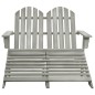 vidaXL 2-Sitzer Adirondack-Gartenbank mit Fußstütze Tannenholz Grau vidaXL 2-Sitzer Adirondack-Gartenbank mit Fußstütze Tannenholz Grau
