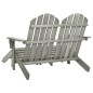 vidaXL 2-Sitzer Adirondack-Gartenbank mit Fußstütze Tannenholz Grau vidaXL 2-Sitzer Adirondack-Gartenbank mit Fußstütze Tannenholz Grau
