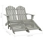 vidaXL 2-Sitzer Adirondack-Gartenbank mit Fußstütze Tannenholz Grau vidaXL 2-Sitzer Adirondack-Gartenbank mit Fußstütze Tannenholz Grau