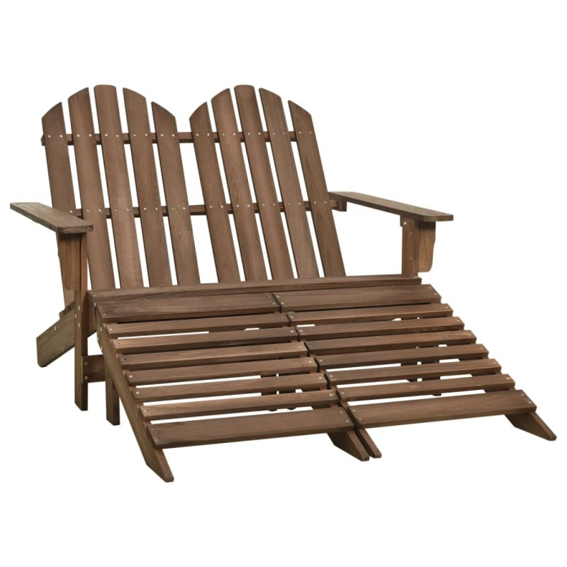 vidaXL 2-Sitzer Adirondack-Gartenbank mit Fußstütze Tannenholz Braun vidaXL 2-Sitzer Adirondack-Gartenbank mit Fußstütze Tannenholz Braun