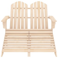 vidaXL Adirondack-Gartenbank 2-Sitzer mit Fußteil Tannenholz
