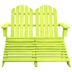 vidaXL Adirondack-Gartenbank 2-Sitzer mit Fußteil Tannenholz Grün