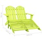 vidaXL Adirondack-Gartenbank 2-Sitzer mit Fußteil Tannenholz Grün vidaXL Adirondack-Gartenbank 2-Sitzer mit Fußteil Tannenholz Grün