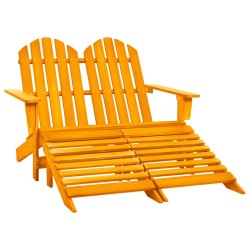 vidaXL 2-Sitzer Adirondack-Gartenbank mit Fußstütze Tannenholz Orange