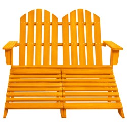 vidaXL 2-Sitzer Adirondack-Gartenbank mit Fußstütze Tannenholz Orange
