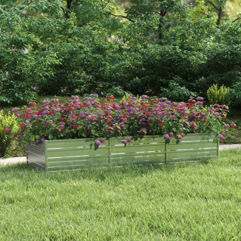 vidaXL Garten-Hochbeet 240x80x45 cm Verzinkter Stahl Silber vidaXL Garten-Hochbeet 240x80x45 cm Verzinkter Stahl Silber