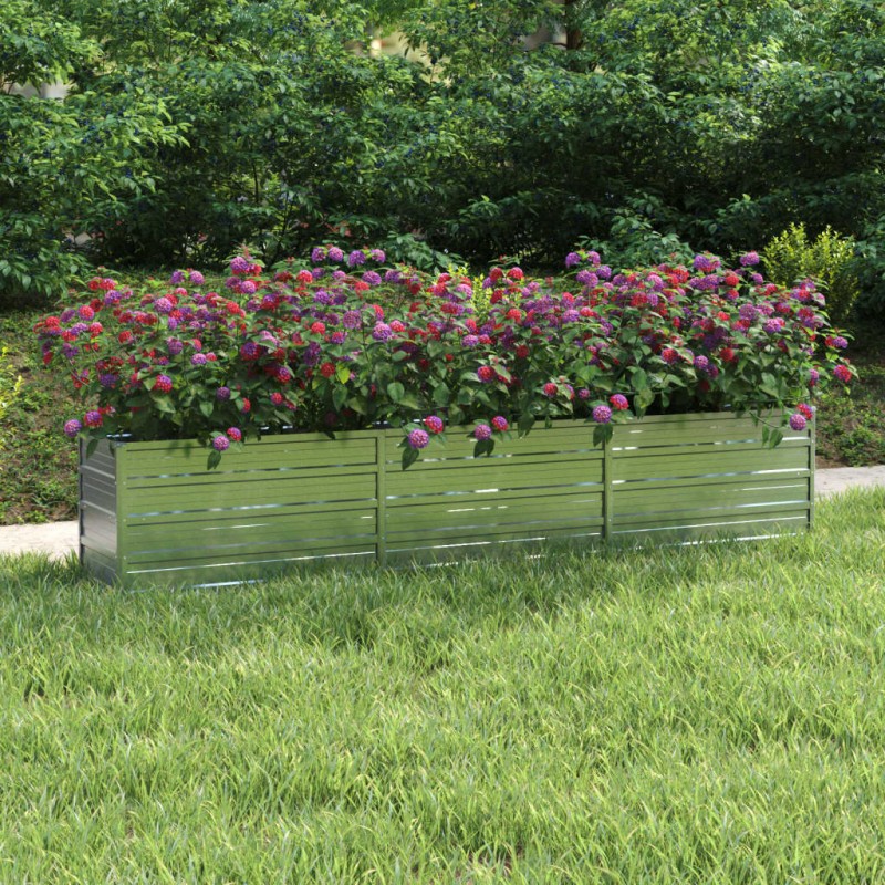vidaXL Garten-Hochbeet 240x40x45 cm Verzinkter Stahl Silber vidaXL Garten-Hochbeet 240x40x45 cm Verzinkter Stahl Silber