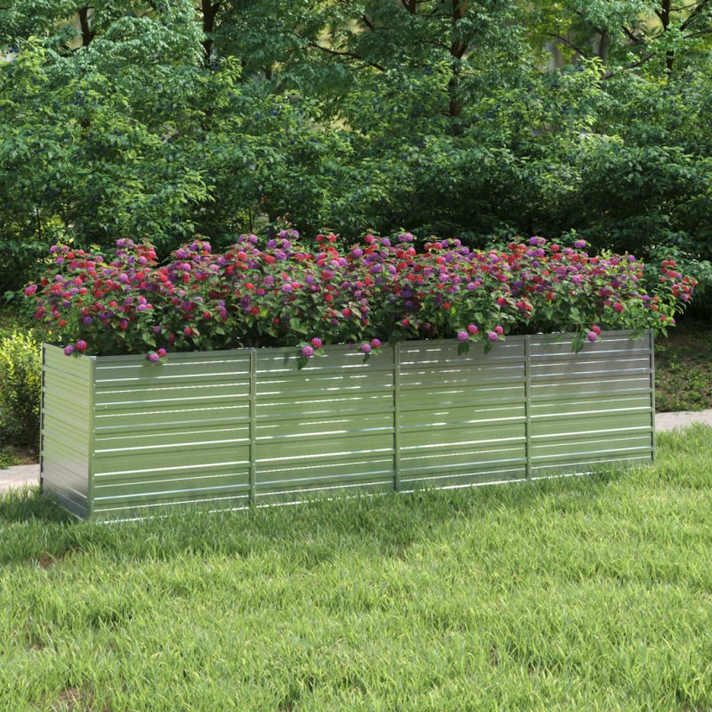 vidaXL Garten-Hochbeet 320x80x77 cm Verzinkter Stahl Silber vidaXL Garten-Hochbeet 320x80x77 cm Verzinkter Stahl Silber