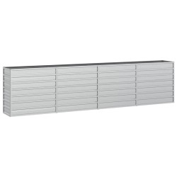 vidaXL Garten-Hochbeet 320x40x77 cm Verzinkter Stahl Silber