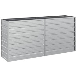 vidaXL Garten-Hochbeet 160x40x77 cm Verzinkter Stahl Silber