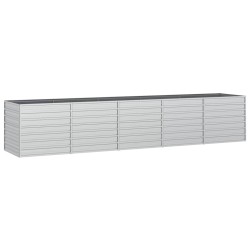 vidaXL Garten-Hochbeet 400x80x77 cm Verzinkter Stahl Silber