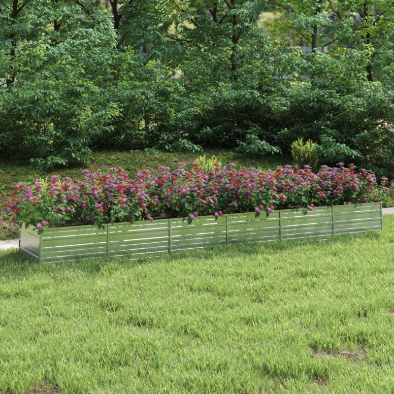 vidaXL Garten-Hochbeet 480x80x45 cm Verzinkter Stahl Silber vidaXL Garten-Hochbeet 480x80x45 cm Verzinkter Stahl Silber