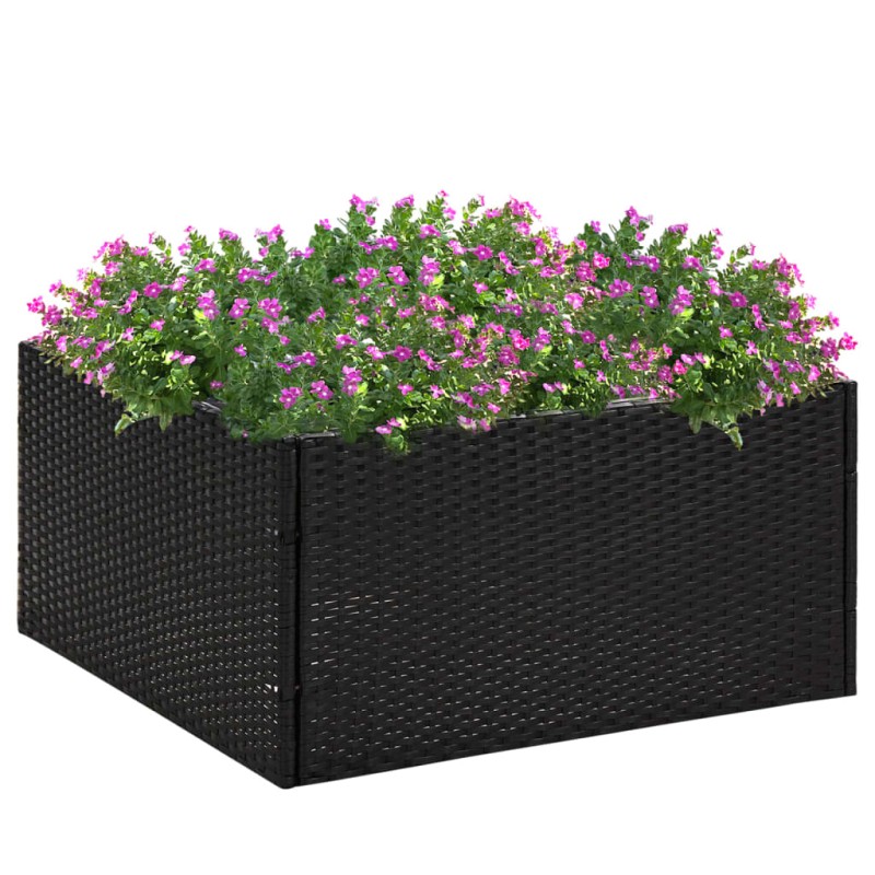 vidaXL Pflanzkübel Schwarz 80x80x40 cm Poly Rattan vidaXL Pflanzkübel Schwarz 80x80x40 cm Poly Rattan