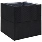 vidaXL Pflanzkübel Schwarz 80x80x80 cm Poly Rattan vidaXL Pflanzkübel Schwarz 80x80x80 cm Poly Rattan