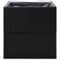 vidaXL Pflanzkübel Schwarz 80x80x80 cm Poly Rattan vidaXL Pflanzkübel Schwarz 80x80x80 cm Poly Rattan