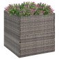vidaXL Pflanzkübel Grau 80x80x80 cm Poly Rattan vidaXL Pflanzkübel Grau 80x80x80 cm Poly Rattan