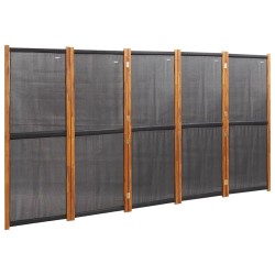 vidaXL 5-tlg. Raumteiler Schwarz 350x180 cm