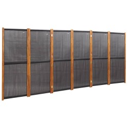vidaXL 6-tlg. Raumteiler Schwarz 420x180 cm