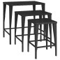 vidaXL Satztische 3 Stk. Schwarz Poly Rattan vidaXL Satztische 3 Stk. Schwarz Poly Rattan