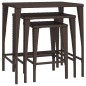 vidaXL Satztische 3 Stk. Braun Poly Rattan vidaXL Satztische 3 Stk. Braun Poly Rattan