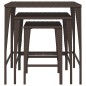 vidaXL Satztische 3 Stk. Braun Poly Rattan vidaXL Satztische 3 Stk. Braun Poly Rattan