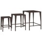 vidaXL Satztische 3 Stk. Braun Poly Rattan vidaXL Satztische 3 Stk. Braun Poly Rattan