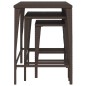 vidaXL Satztische 3 Stk. Braun Poly Rattan vidaXL Satztische 3 Stk. Braun Poly Rattan