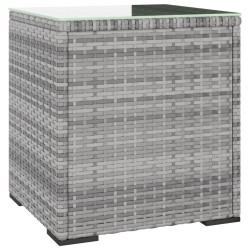 vidaXL Beistelltisch Grau 40x37x40,5 cm Poly Rattan