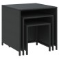 vidaXL Satztische 3 Stk. Schwarz Poly Rattan vidaXL Satztische 3 Stk. Schwarz Poly Rattan