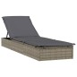 vidaXL Sonnenliege 1 Stk. mit Auflage Grau 201x55x62 cm Poly Rattan vidaXL Sonnenliege 1 Stk. mit Auflage Grau 201x55x62 cm Poly Rattan