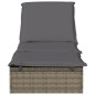 vidaXL Sonnenliege 1 Stk. mit Auflage Grau 201x55x62 cm Poly Rattan vidaXL Sonnenliege 1 Stk. mit Auflage Grau 201x55x62 cm Poly Rattan