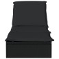 vidaXL Sonnenliege mit Auflage Schwarz 201x55x62 cm Poly Rattan vidaXL Sonnenliege mit Auflage Schwarz 201x55x62 cm Poly Rattan