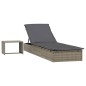 vidaXL Sonnenliege 1 Stk. mit Tisch Grau Poly Rattan vidaXL Sonnenliege 1 Stk. mit Tisch Grau Poly Rattan