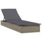 vidaXL Sonnenliege 1 Stk. mit Tisch Grau Poly Rattan vidaXL Sonnenliege 1 Stk. mit Tisch Grau Poly Rattan