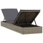 vidaXL Sonnenliegen 2 Stk. mit Tisch Grau Poly Rattan vidaXL Sonnenliegen 2 Stk. mit Tisch Grau Poly Rattan