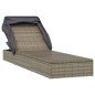 vidaXL Sonnenliege mit Faltdach Grau 213x63x97 cm Poly Rattan vidaXL Sonnenliege mit Faltdach Grau 213x63x97 cm Poly Rattan