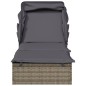 vidaXL Sonnenliege mit Faltdach Grau 213x63x97 cm Poly Rattan vidaXL Sonnenliege mit Faltdach Grau 213x63x97 cm Poly Rattan