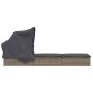 vidaXL Sonnenliege mit Faltdach Grau 213x63x97 cm Poly Rattan vidaXL Sonnenliege mit Faltdach Grau 213x63x97 cm Poly Rattan